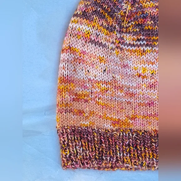 Hand Knit Beanie Hat Stocking Cap Multicolor Pattern Luxury Premium Wool Blend